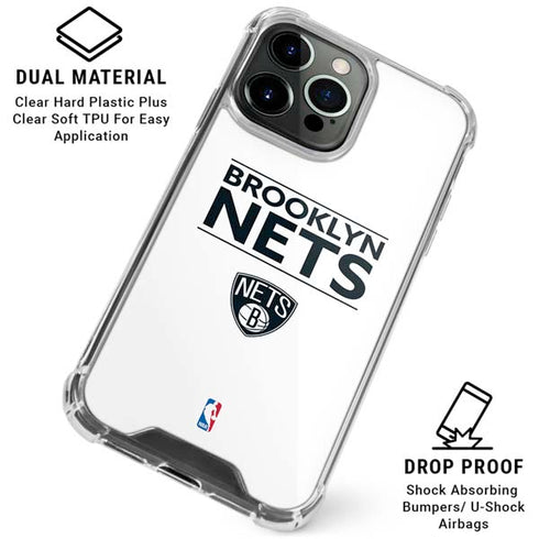 NBA Brooklyn Nets Standard - White iPhone 16 Pro Clear Case